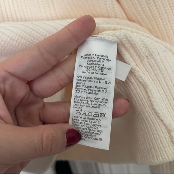 NWT J. Crew Ivory Ribbed Turtleneck Sweater Knit Stretch Pullover Cropped - Picture 4 of 5